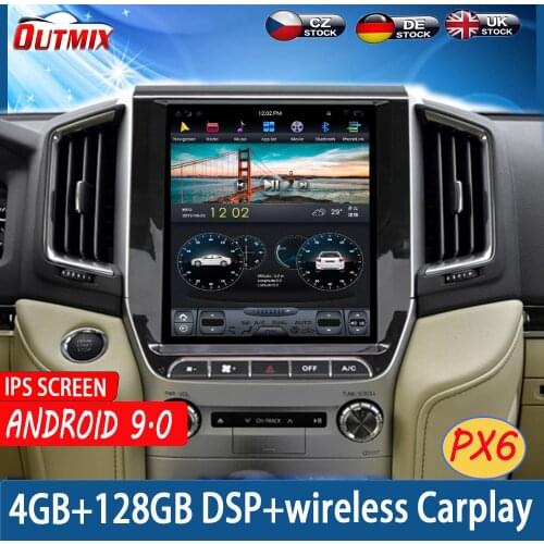 Car multimedia system android 9.0 Tesla style 12.1 inch for TOYOTA LAND CRUISER LC200 2016 2017 2018 radio dash cam car audio