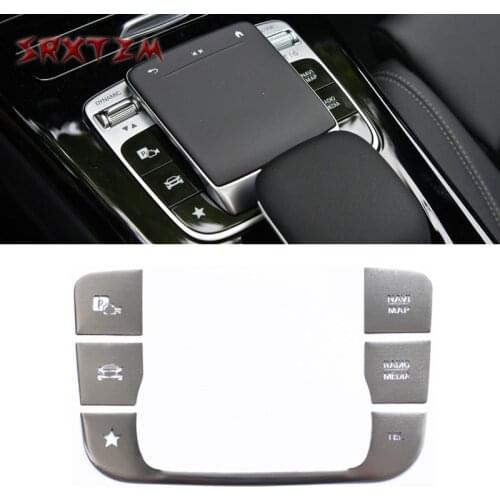 Car Styling For Mercedes Benz A B Class W177 W247 W167 GLE GLS GLB Center Console Multimedia Mouse switch Buttons Cover Stickers
