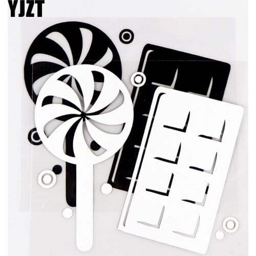 YJZT 13.9×12.6CM Creative Car Sticker Design Modern Candy Vinyl Decals Decor Black / Silver 10A-0808