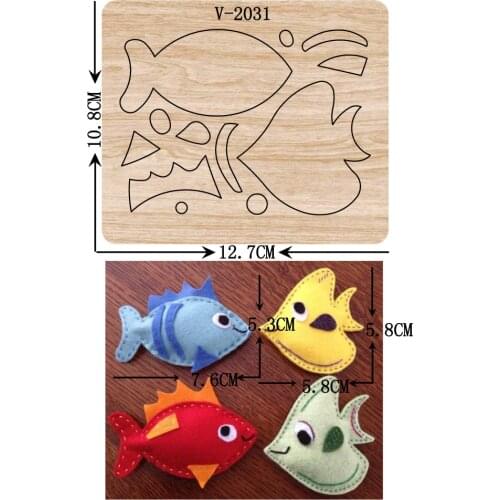 New fish wooden dies cutting dies for scrapbooking Multiple sizes V-2031