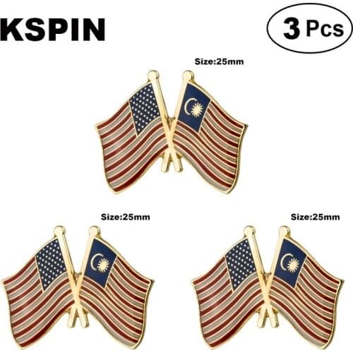 U.S.A.& Malaysia Frendship Lapel Pin Brooches Pins Flag badge Brooch Badges
