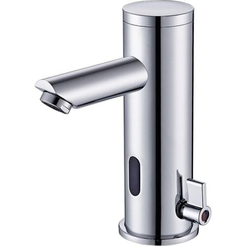 FLG Automatic Infrared Sensor Hand Touch Hot Cold Chrome Polished Sink Mixer Bathroom Tap Basin Faucets