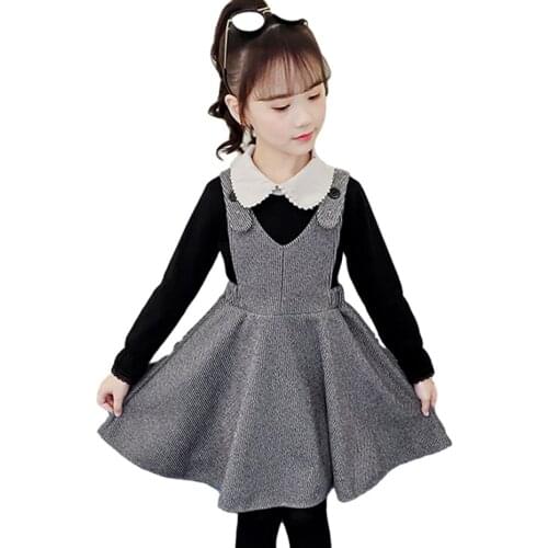 Kids Clothes Girls Tshirt + Dress Teenage Girls Clothing Spring Autumn Girls Sets Casual Style Kids Tracksuit 6 8 10 12 14