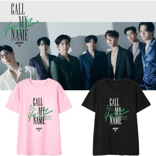 New Korean Fashion Kpop Got7 Album Call My Name Printed T Shirt Men/women Hip Hop Streetwear T-shirt Print Tshirt 90s Top Tees