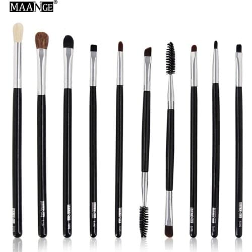 Hot Sale MAANGE 10 Horse Hair Eye Makeup Brush Set Makeup Tools Cosmetic Gift for Women