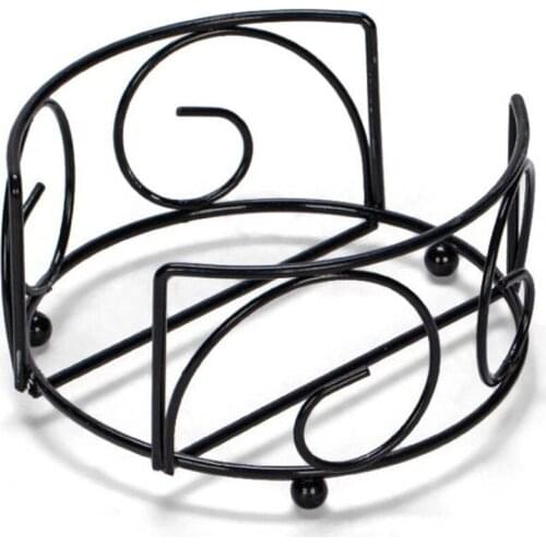 Coaster Shelf Iron Frame Coasters Rack Black Durable And Sturdy Square Or Round Storage Container Home DIY Tableware Decoration
