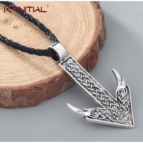 Kinitial Hot Fashion Norse Vikings Nordic Pendant Necklace Rune Viking Amulet Pendants Necklaces Nordic Talisman for men Gifts