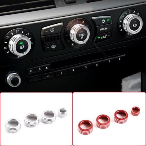 For BMW 5 Series E60 2008-2010 Car Air Condition Knob Audio Volume Control Button Circle Decoration Trim Ring Cover Accessories