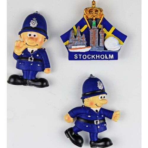 Creative Fasion tHome Decoration Sweden Stockhlm Soldiers 3D PolyResin Travel Scenic Fridge Magnet Hot Selling Souvenir Gift