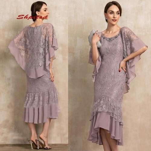 Lace Mother of the Bride Dresses for Weddings with Jacket Evening Gowns A Line Elegant Dinner Formal Godmother Groom Dresses