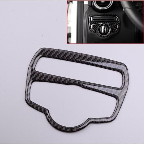 Headlight Switch Trim Frame Cover Car Carbon Fiber Fit for Mercedes Benz C E GLC Class W205 W213 X253 2015 2016 2017 2018 2019