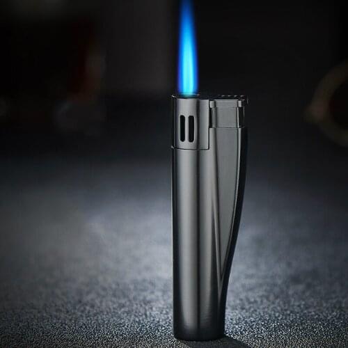 Straight Into The Blue Fmale Metal Inflatable Portable Lighter Cigar Smoking Wormwood Lighter Butane Gas Lighter Encendedores