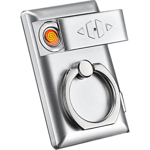 Multifunction Phone Finger Ring Lighter 3m Reusable Sticker Rechargeable Creative Cell Phone Stand Bracket USB Cigarette Lighter