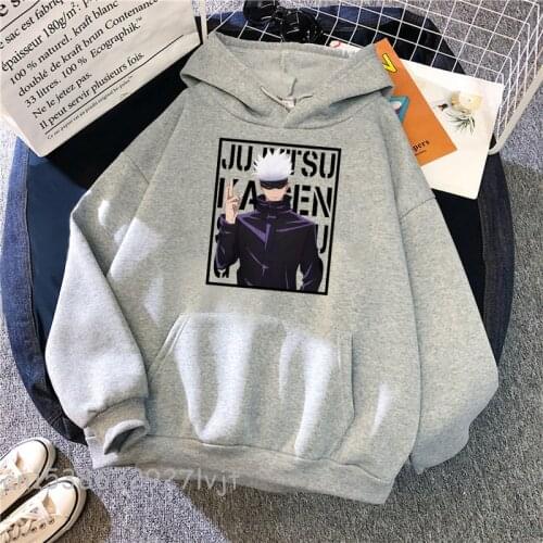 Jujutsu Kaisen Satoru Gojo Printing Fashion Cartoon Hoody Winter Cotton Sweatshirts Loose Oversize Harajuku Sweatshirt Unisex