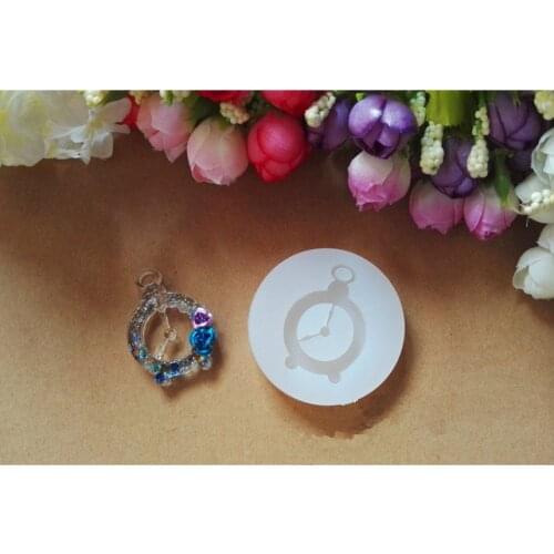 New 1pcs small Alarm clock Liquid silicone mold DIY resin jewelry pendant necklace pendant mold resin molds for jewelry