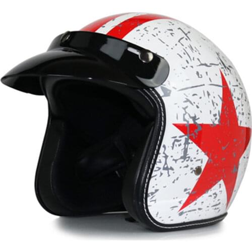 Motorcycle Helmet 3/4 Open Face Casco Moto Vintage Scooter Cafe Racer Retro Certification Casque Mujer Jet German Capacete