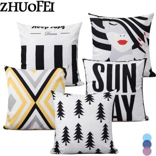Soft Cushion Cover 45X45CM Nordic Style Home Decor Pillowcase Plaid Pillowslip Back Rest Pillow Cover Seat Throw Pillow Cover