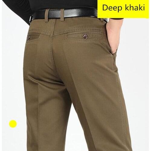 2018 New Middle-aged mens casual pants For the four seasons trousers loose mens straight pants Size 30-44