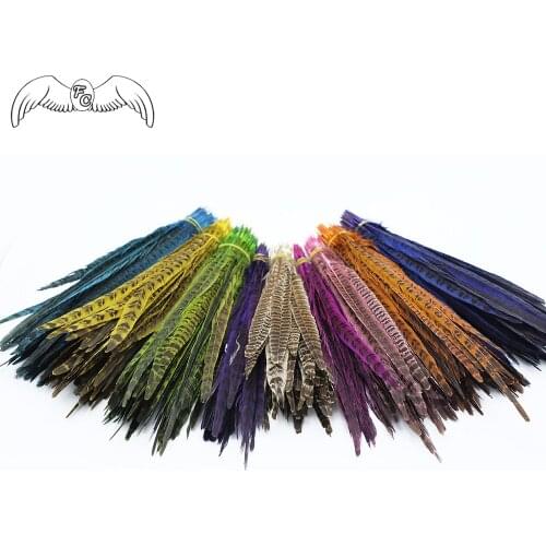 Wholsale 28-35CM Female Pheasant Tail Feather Fly Tying Colourful Ringneck Pheasant Feathers Wedding Carnival Craft Decoration