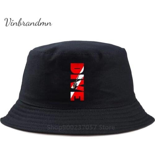 New Design Vintage Scuba Diver Fisherman Hat Retro Scuba diving Scuba Dive Flag Printed Brand Panama Bucket Hat