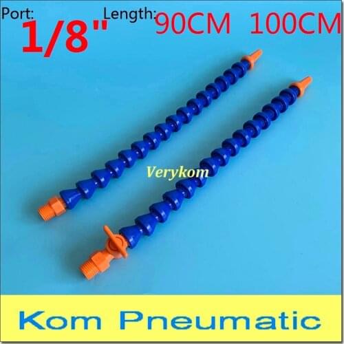 Wholesale 10pcs/lot 1/8" bsp 90CM 100CM Plastic Cooling Tube Water Oil Coolant Pipe Flexible With Switch Round or Flat Nozzle