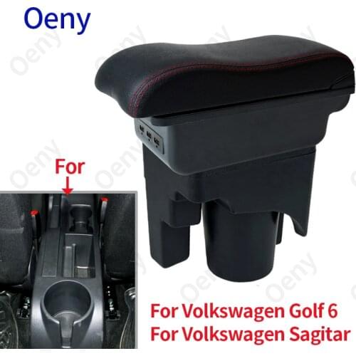 For Volkswagen Golf 6 Armrest box For VW Sagitar 2007-2012 Car Armrest Interior special Retrofit parts Center Storage box USB
