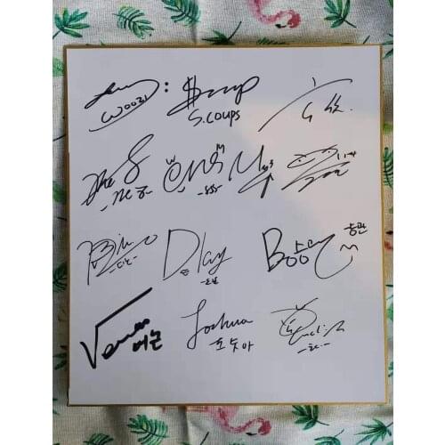 Hand signed Seventeen autographed Shikishi Card Art Board Group signatures 89
