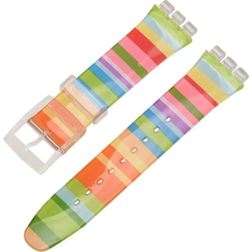 Rubber Bracelet for Swatch Watch Band 17mm 19mm 20mm Silicone Transparent Strap Men Women Wristband Accessory Waterproof