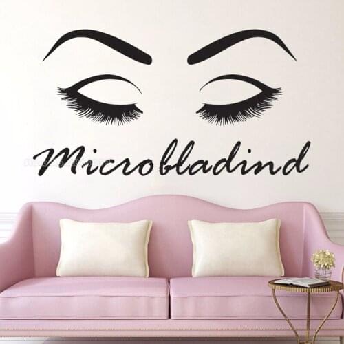 Eyelashes and Eyebrows Wall Decal Lashes Store Window Sticker Lashes Extensions Wall Stickers Eyes Beauty Salon Wall Art LL2124