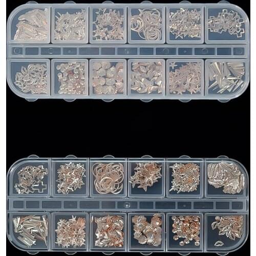 1PC 12 Cells Nail Art Decorations Storage Case Empty Container Gems Glitter Beads Rhinestones Storage Box Fashion Jewelry Box