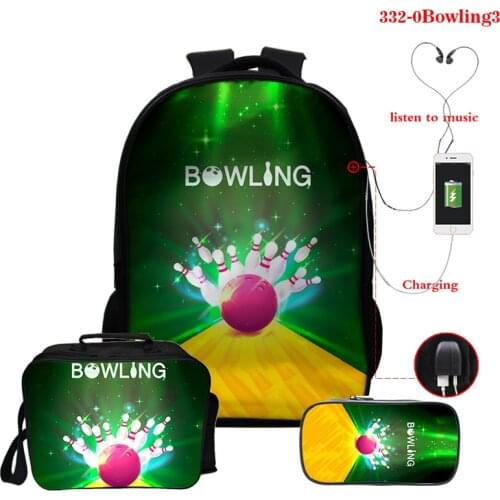 School Bags Bowling Ball Funny Backpack for Teenagers Girls Kids Boys Children Student Travel Backpack Shoulder Bag Laptop Bags