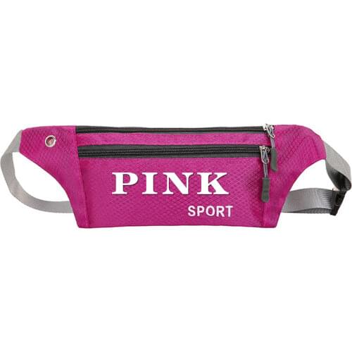 Women Pouch Sport Bum PINK Waist Bag Chest Shoulder Pack Travel Handy Fanny Wallet Belt Zip Running Hiking Waterproof Outdoor