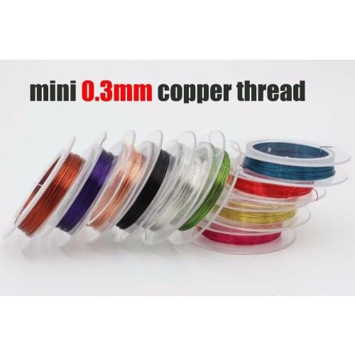 Tigofly 10 Random Colors Mini 0.3mmX10m Copper Wire Thread Larvae Nymph Fly Fishing Lure Ribbing Body Making Fly Tying Materials