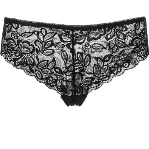 Meizimei Womens Panties Sexy Lace UnderPants Low Rise Female Underwear L XL Floral Briefs Girls Thin Transparent Pants Lingerie