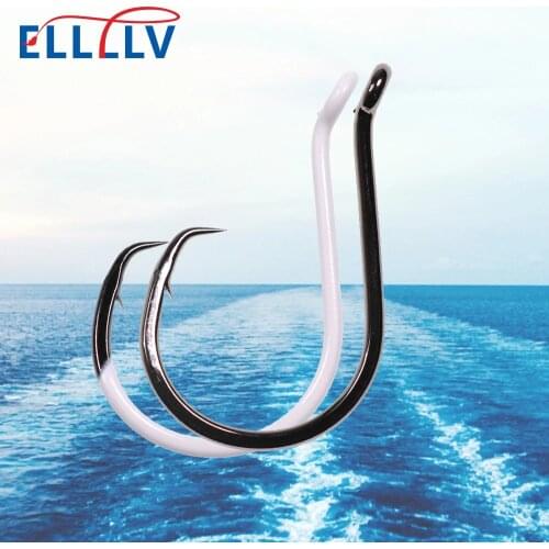 5/10pcs Black Nickel Luminous Heavy Circle Hook High Carbon Steel Saltwater Fishing Hook for Catfish Bass Snapper Perch Tuna