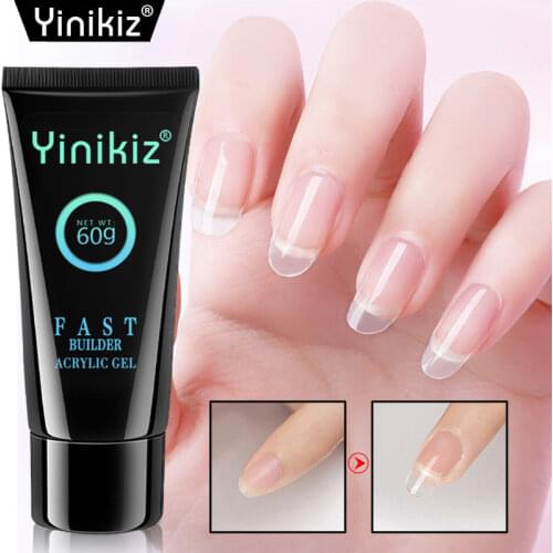 Yinikiz 60ml UV Builder Gel Nail Art Cover Natural Clear Soak Off Nail Gel Polish Acrylic Gel Poly Extension Nail Gel