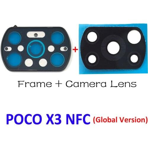 200Pcs/Lots Camera Glass Lens for xiaomi poco x3 Back Rear Camera Glass Lens For Xiaomi POCO X3 NFC Global Version With Glue