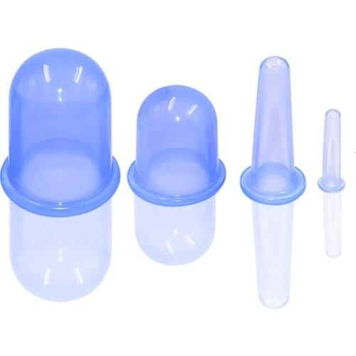 4pcs Face Cupping Set Vacuum Therapy Cupping Chinese Medical Traditional Silicone Cupping