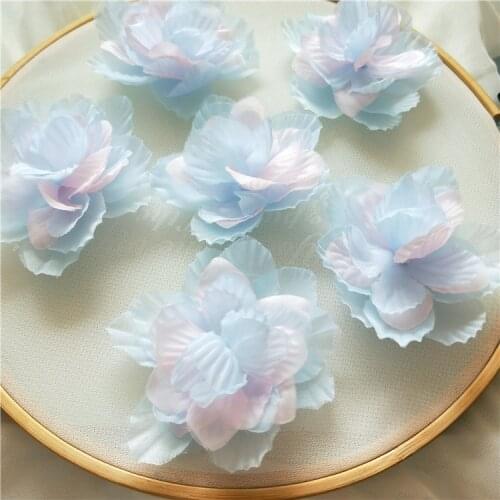 5PCS 3D Flower Patch for Clothing Wedding Dress Lace Fabric Applique Sew On Craft For Costume Hat Decoration Accessories