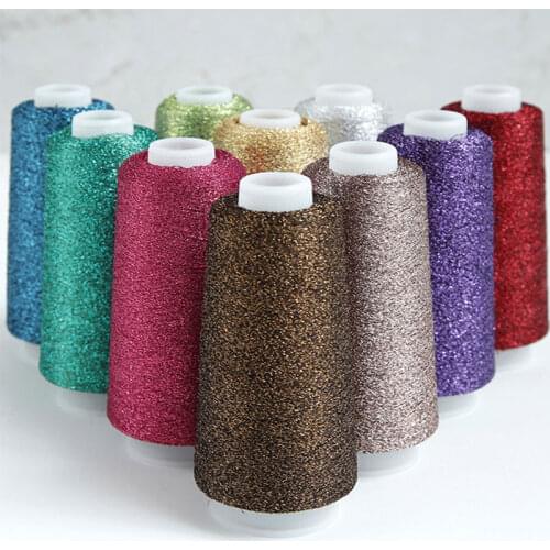 50g/roll Fine Gold Silver Thread Sparkly Arylic Partner Yarn Knitting Wool Goods