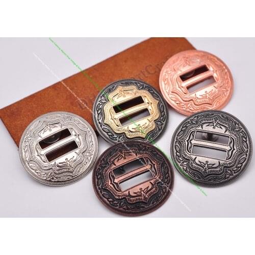 6X Western Cowboy Bling Sliver Saddles Tack Headstall Bridle Leathercraft Belt Slotted Conchos Buckle Hardware 1-1/4"