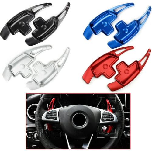 2PCS Aluminum Car Steering Wheel Paddle Shifter Extension For Mercedes Benz A B C E GLE Class W176 W205 W246 C117 W218