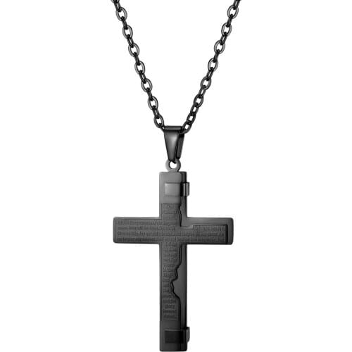 BONISKISS Men 1Pcs Classic Pendant Cross Necklaces Stainless Steel Gold Male 2020 Long Fashion Decoration Chain Colar Collier