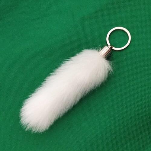 New Fake Fur Tail Design Key Chain Soft Fluffy Pompon Car Keyring 19 cm Pendant Golden Bag Charming Personality Hanged Keychains