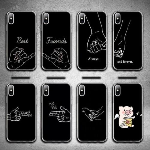 Bff Best Friends Forever Couples Phone Case For iphone 12 11 Pro Max Mini XS Max 8 7 6 6S Plus X 5S SE 2020 XR Silicone cover