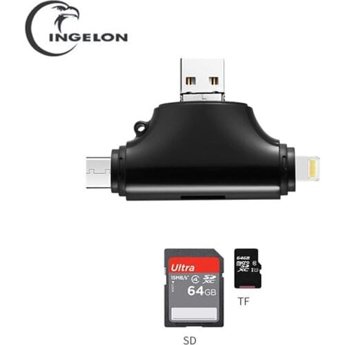 INGELON USB 3.0 Portable TF Card Reader For iphone ipad ipod Lightning Cardreader External Micro SD Microsd OTG type c adapter