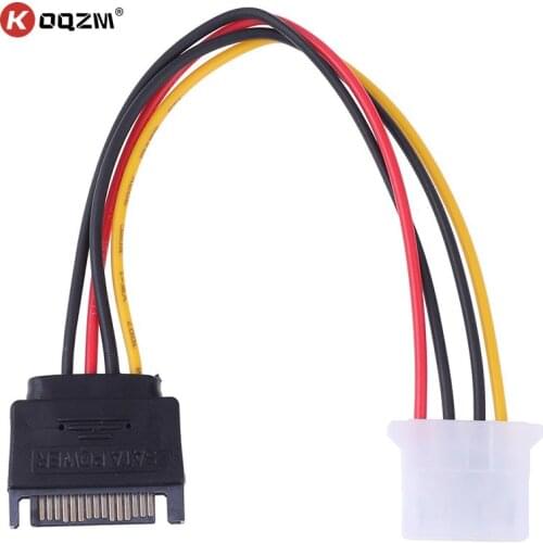 SATA TO IDE Power Cable 15 Pin SATA Male to Molex IDE 4 Pin Female Cable Adapter