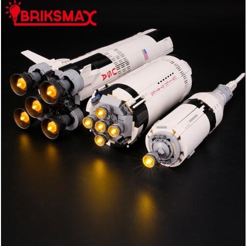BriksMax Led Light Up Kit For Ideas Apollo Saturn V Building Blocks Compatible With 21309 (NOT Include Model)