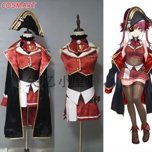 VTuber Hololive Houshou Marine Captain Dress Uniform Cosplay Costume Halloween Party Outfit For Women Girls 2020 NEW