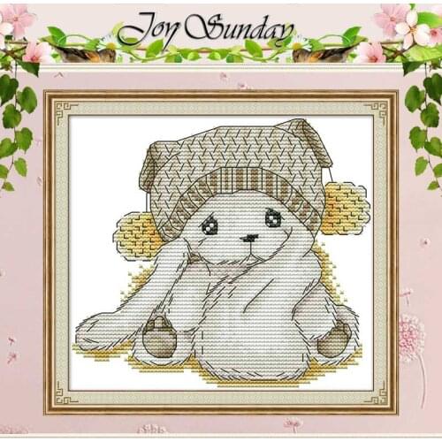 Cute Rabbit Animals Patterns Counted 11CT 14CT Cross Stitch Sets DIY Chinese Cross-stitch Kits Embroidery Needlework Home Decor